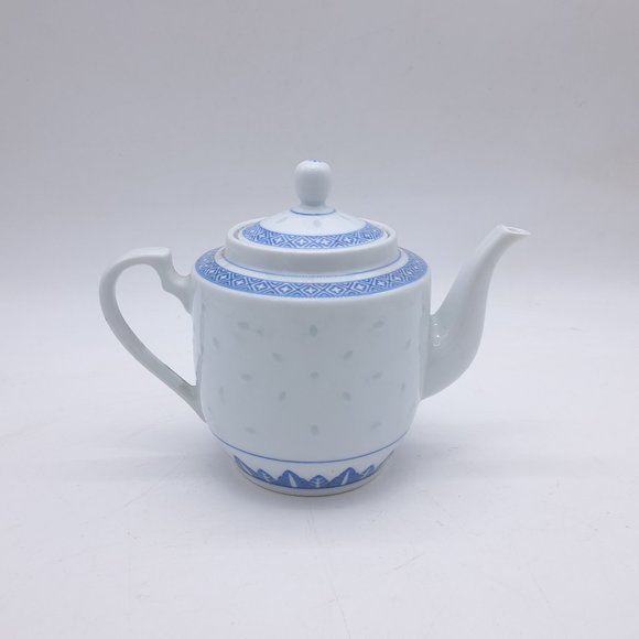 Vintage Unused Blue & White Ceramic Teapot - Picture 5 of 11